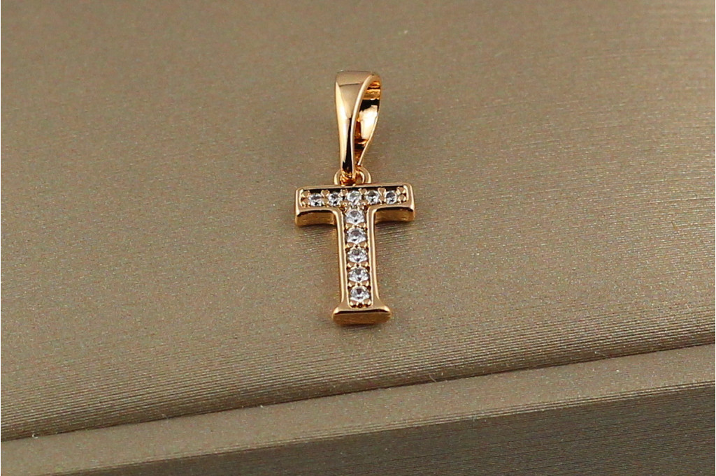 Кулон Xuping Jewelry буква T 1,2 см золотистый