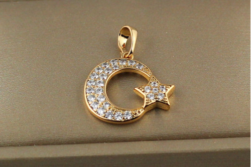 Кулон Xuping Jewelry месяц со звездой 1.8 см золотистый