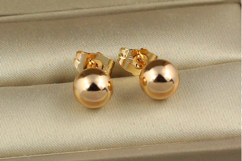 Серьги гвоздики Xuping Jewelry шарики 10 мм  золотистые