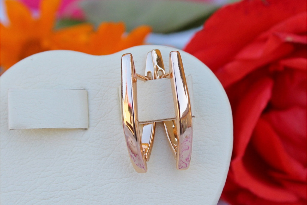 Сережки Xuping Jewelry гладка стріла 2.5 см золотисті