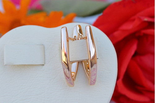 Серьги Xuping Jewelry  гладкая стрела  2.5 см золотистые