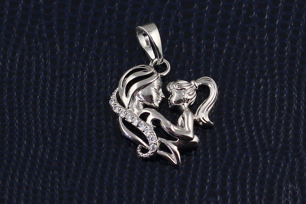 Кулон Xuping Jewelry  дочки матери 1.6 см серебристый