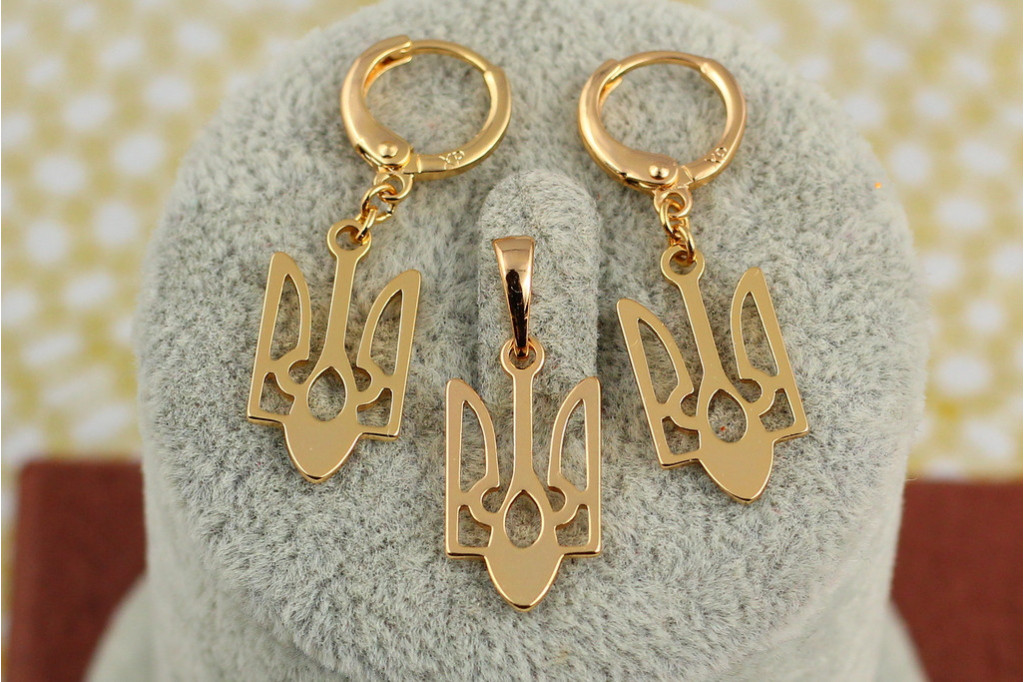 Набор Xuping Jewelry герб трезуб без цепи золотистый