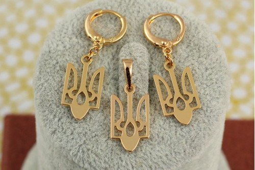 Набор Xuping Jewelry герб трезуб без цепи золотистый