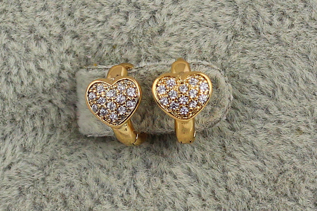 Сережки дитячі Xuping Jewelry сердечка перша любов1 см золотисті