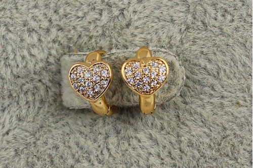 Сережки дитячі Xuping Jewelry сердечка перша любов1 см золотисті