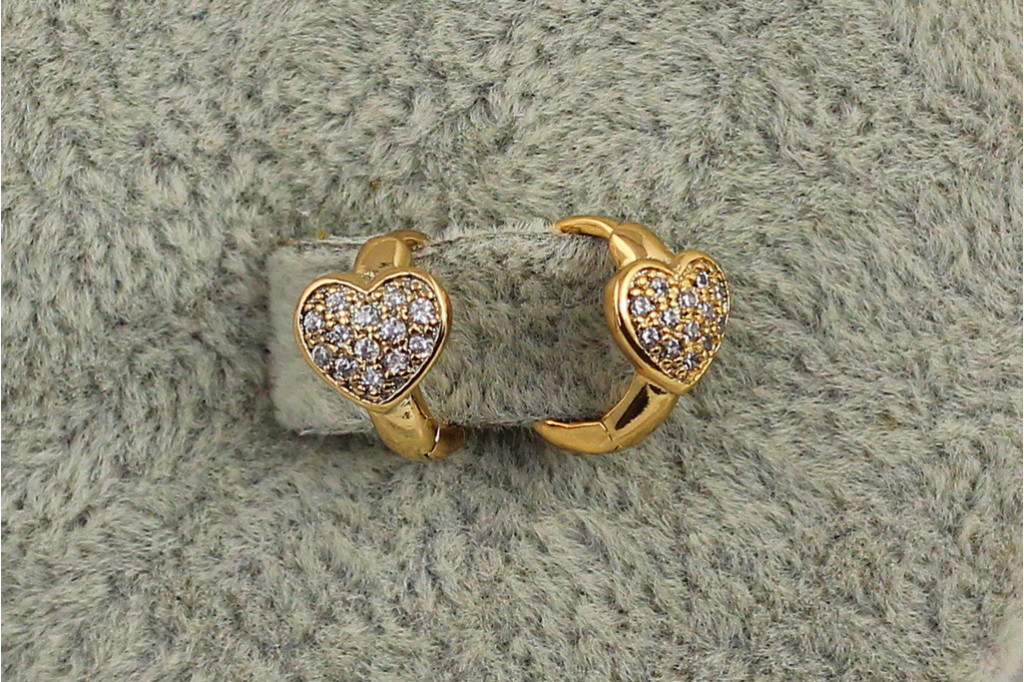 Сережки дитячі Xuping Jewelry сердечка перша любов1 см золотисті