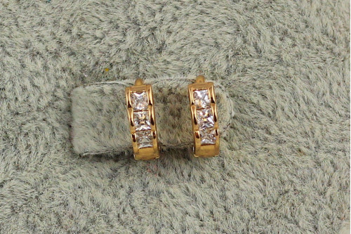 Серьги Xuping Jewelry кубики 1 см золотистые