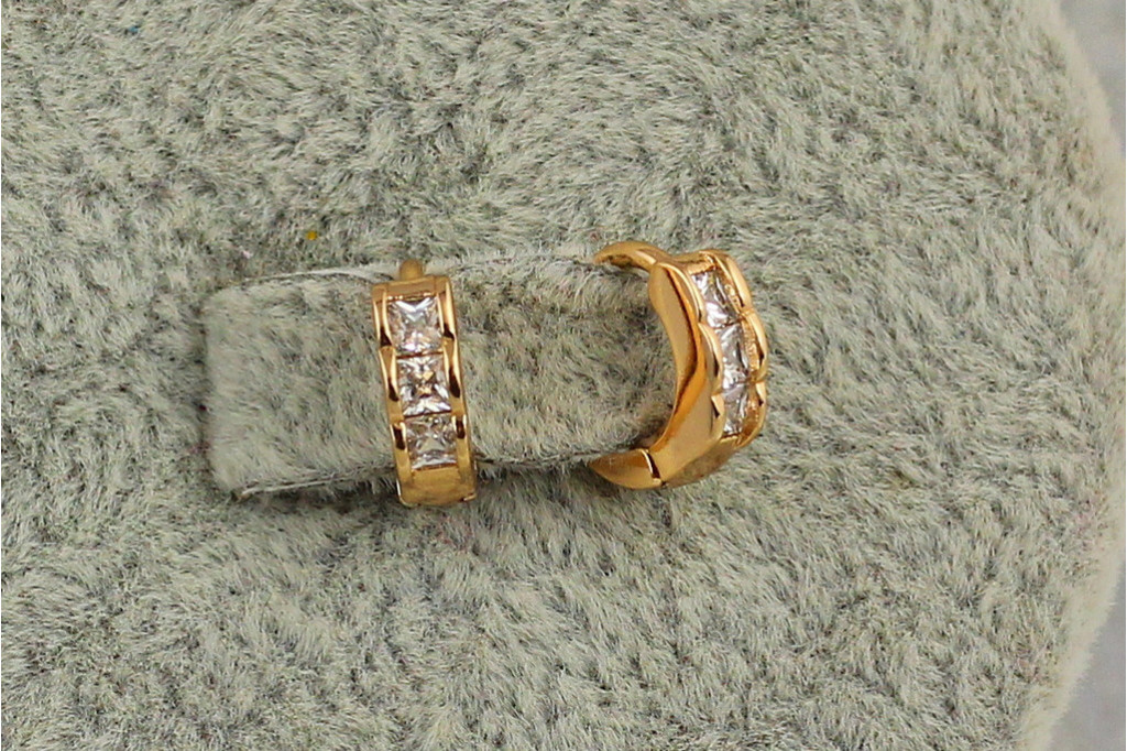 Серьги Xuping Jewelry кубики 1 см золотистые