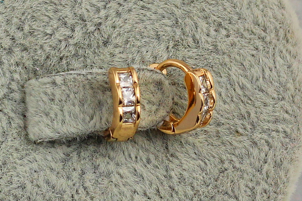 Серьги Xuping Jewelry кубики 1 см золотистые