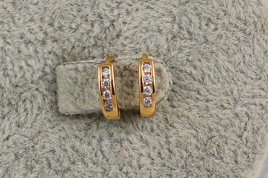 Серьги Xuping Jewelry четыре камешка 1.1 см золотистые