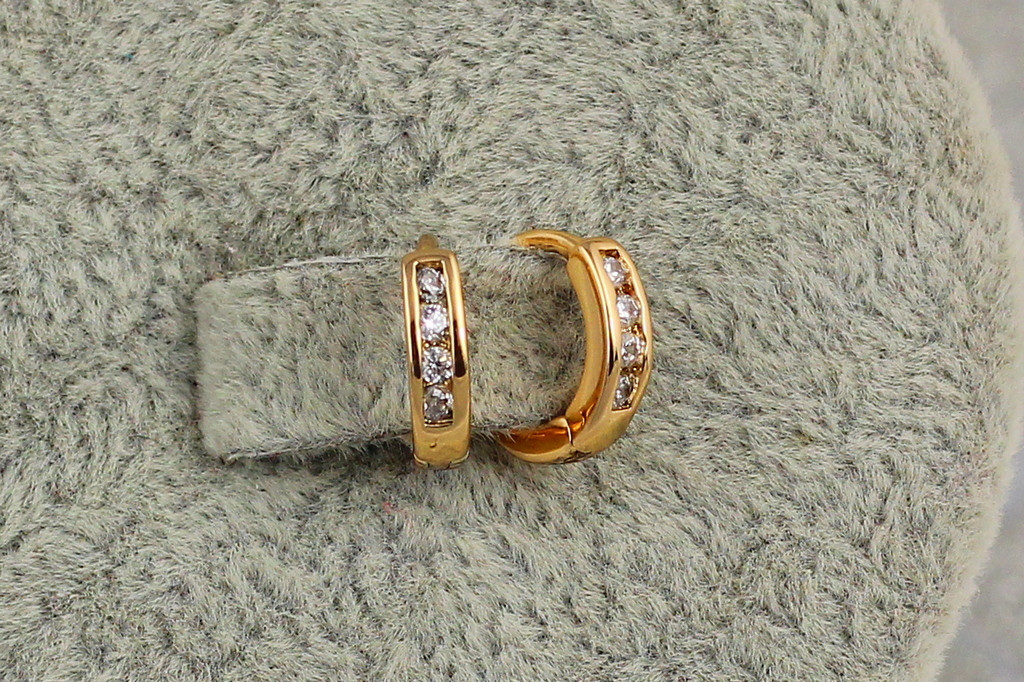 Серьги Xuping Jewelry четыре камешка 1.1 см золотистые