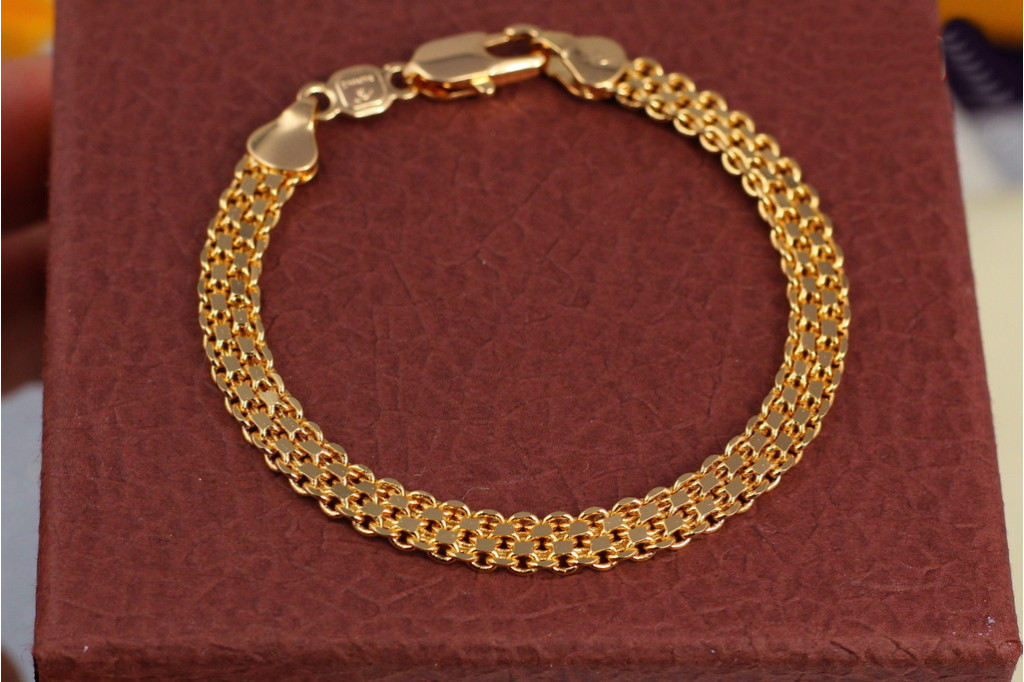 Браслет Xuping Jewelry бисмарк 19 см 6 мм золотистый