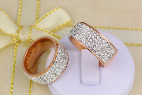 Кільце Xuping Jewelry чотири доріжки спереду камені 18 р золотисте