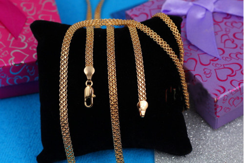 Ланцюг Xuping Jewelry новий бісмарк 50 см 4 мм золотистий
