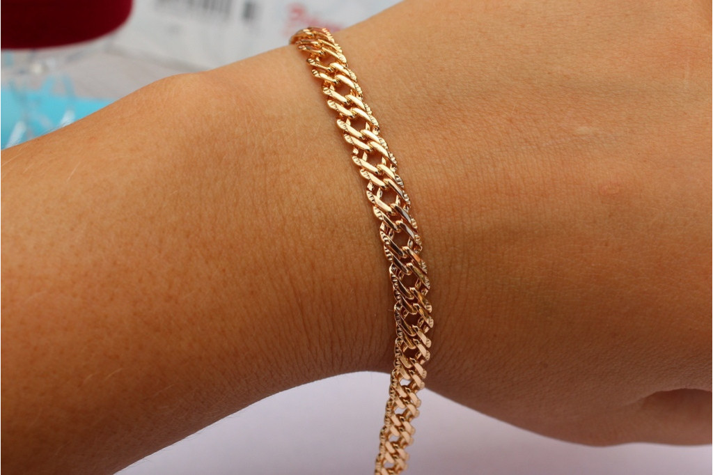 Браслет Xuping Jewelry ромб з огранкою 18 см 5 мм золотистий