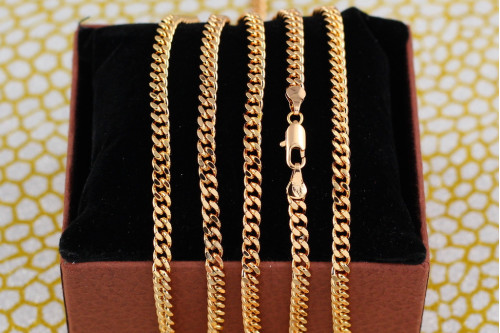 Ланцюг Xuping Jewelry панцирний гурмета 50 см 4 мм золотистий