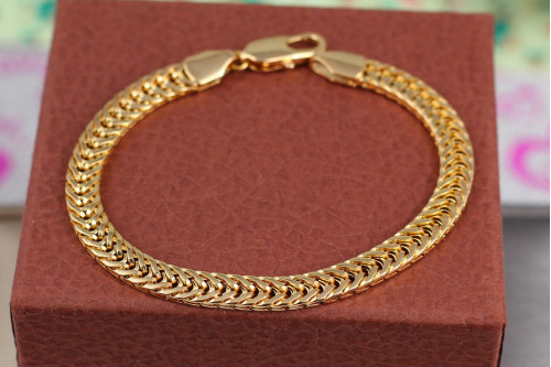 Браслет Xuping Jewelry коса 19 см 6 мм золотистий