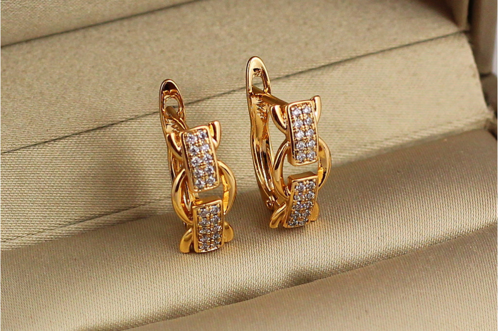 Серьги Xuping Jewelry конфетка 1.5 см золотистые