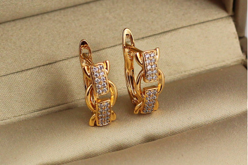 Серьги Xuping Jewelry конфетка 1.5 см золотистые