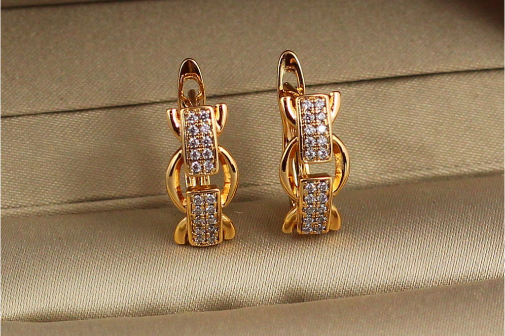 Серьги Xuping Jewelry конфетка 1.5 см золотистые