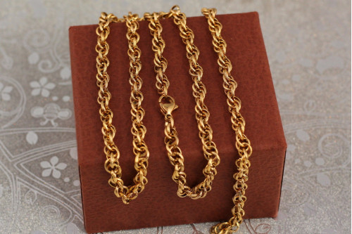 Ланцюг Xuping Jewelry кругла корда 60 см 6 мм золотистий