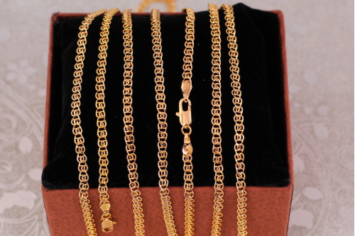 Ланцюг Xuping Jewelry подвійний лав 45 см 3.5 мм золотистий
