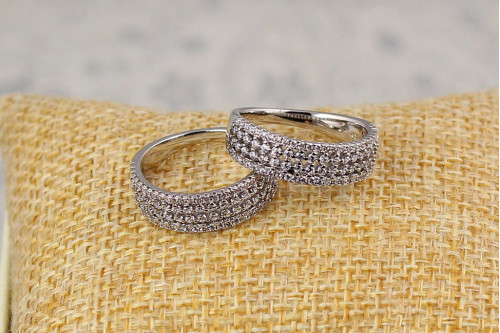 Кільце Xuping Jewelry спереду чотири доріжки з каменів 18 р сріблясте