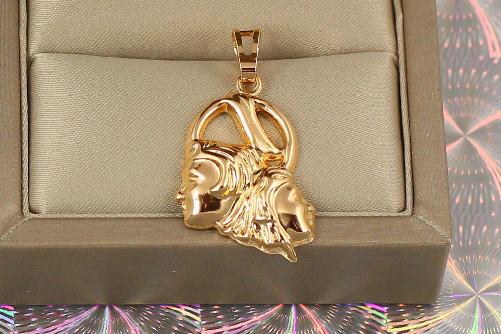 Кулон зодиак Xuping Jewelry близнецы 2.7 см золотистый