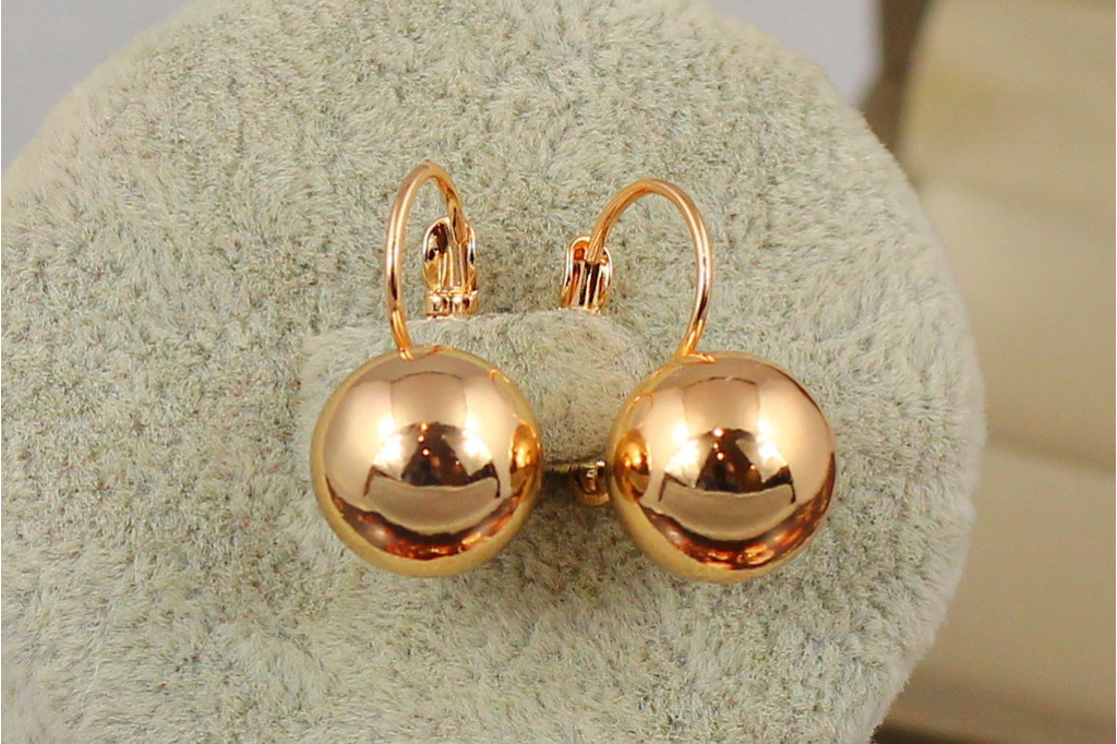 Серьги Xuping Jewelry шарики 10 мм 1.9 см золотистые