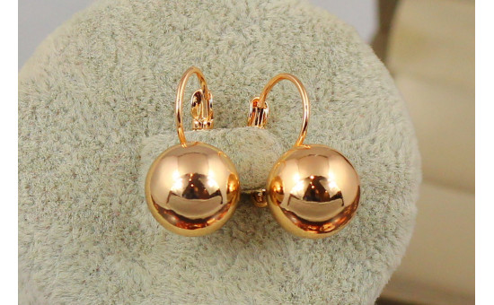 Сережки Xuping Jewelry кульки 10 мм 1.9 см золотисті