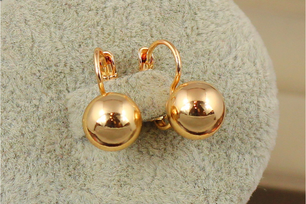 Серьги Xuping Jewelry шарики 12 мм 2.2 см золотистые