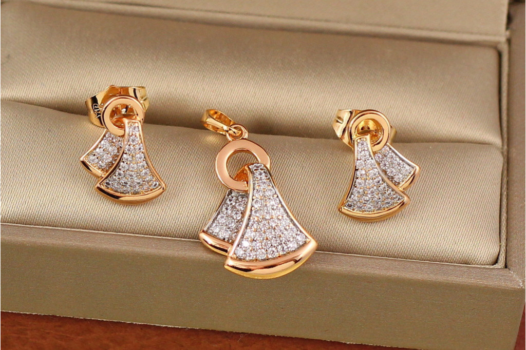 Набор Xuping Jewelry косыночка с родием  золотистый