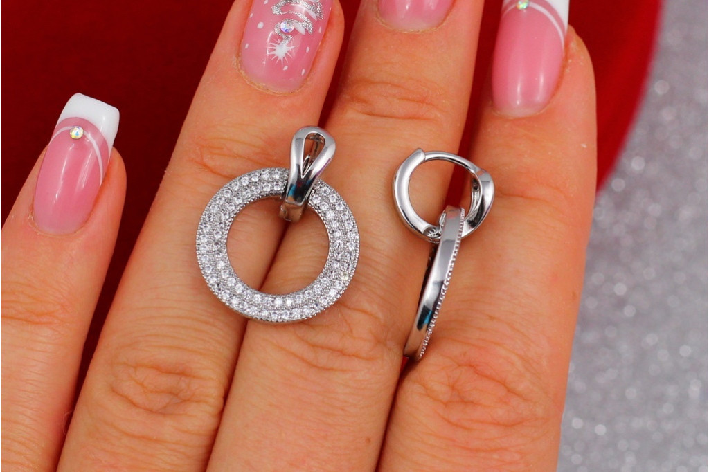 Сережки Xuping Jewelry кільце в кільці 2,5 см сріблясті