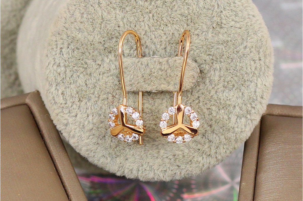 Сережки Xuping Jewelry тріада 2.5 см золотисті