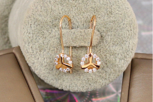 Сережки Xuping Jewelry тріада 2.5 см золотисті