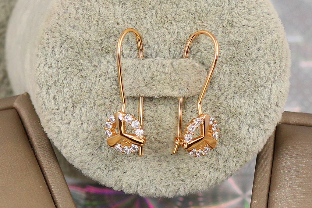Сережки Xuping Jewelry тріада 2.5 см золотисті