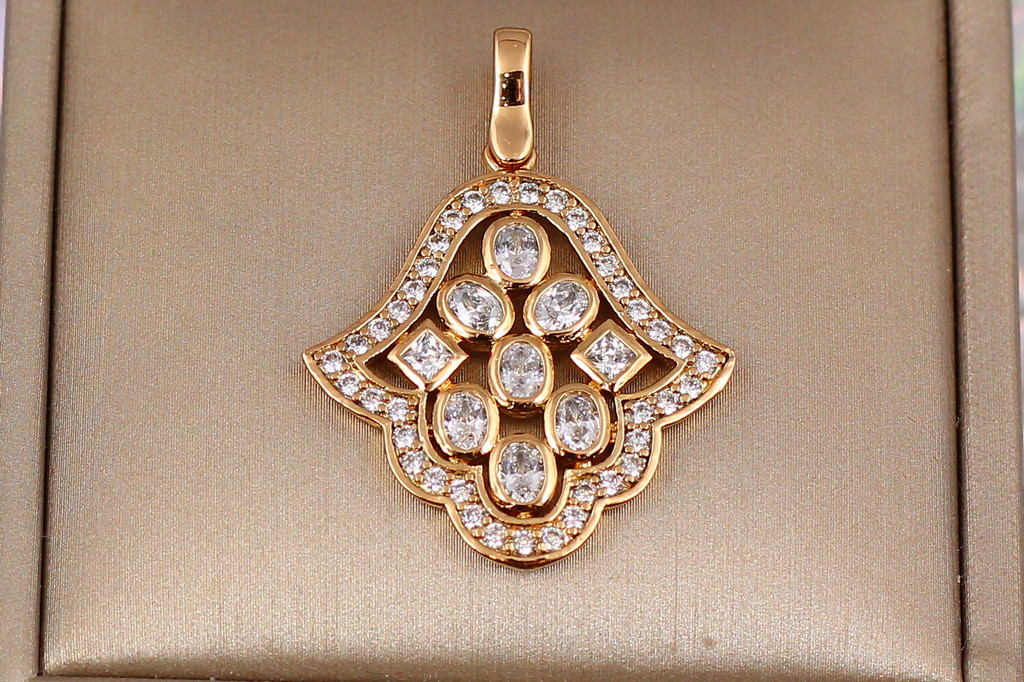 Кулон Xuping Jewelry хамса із фіанітами 3 см золотистий