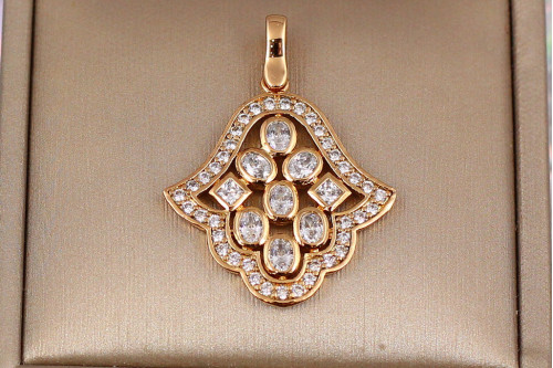 Кулон Xuping Jewelry хамса с фианитами 3 см золотистый