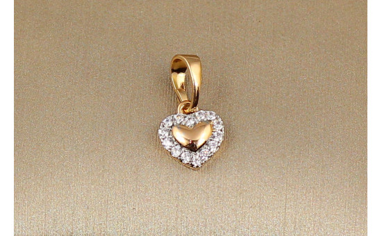 Кулон Xuping Jewelry з родієм маленьке серце в обідку з фіанітів 9 мм золотистий