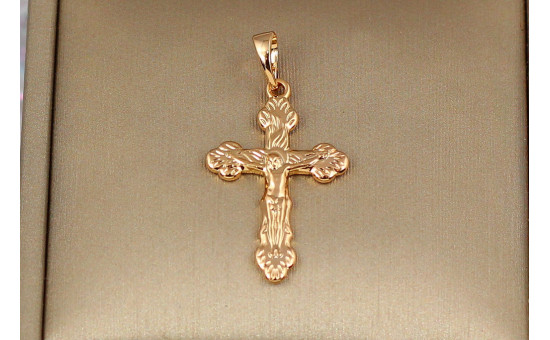 Хрестик Xuping Jewelry з розп'ємом краю три виступи 2.6 см золотистий