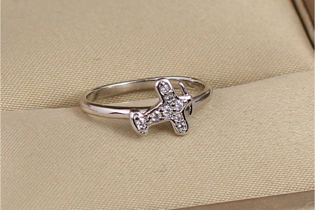 Кольцо Xuping Jewelry самолетик детское  р 14 серебристое