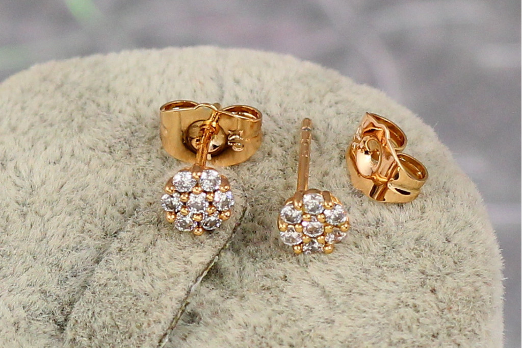 Сережки гвоздики Xuping Jewelry квіточка 5 мм золотисті