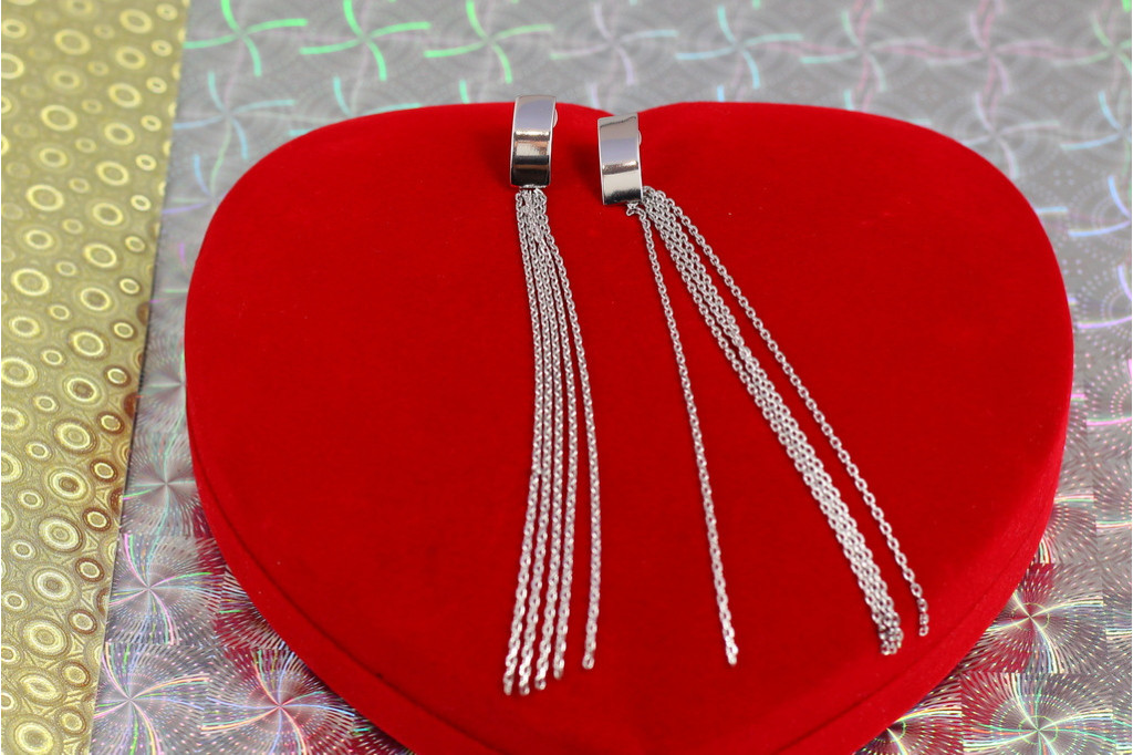 Серьги гвоздики Xuping Jewelry весенние ручьи 12 см серебристые