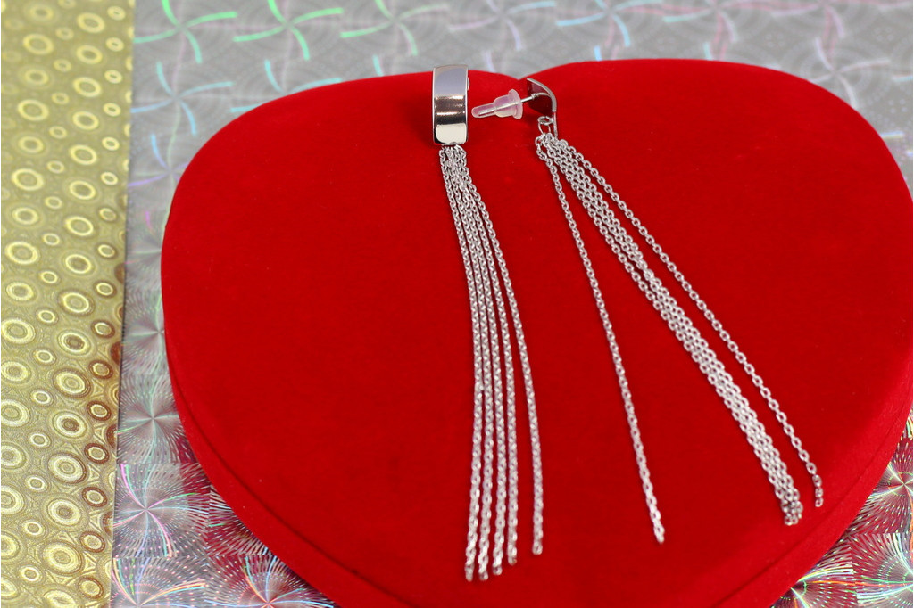 Серьги гвоздики Xuping Jewelry весенние ручьи 12 см серебристые