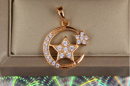 Кулон Xuping Jewelry месяц ночное небо 2.1 см золотистый