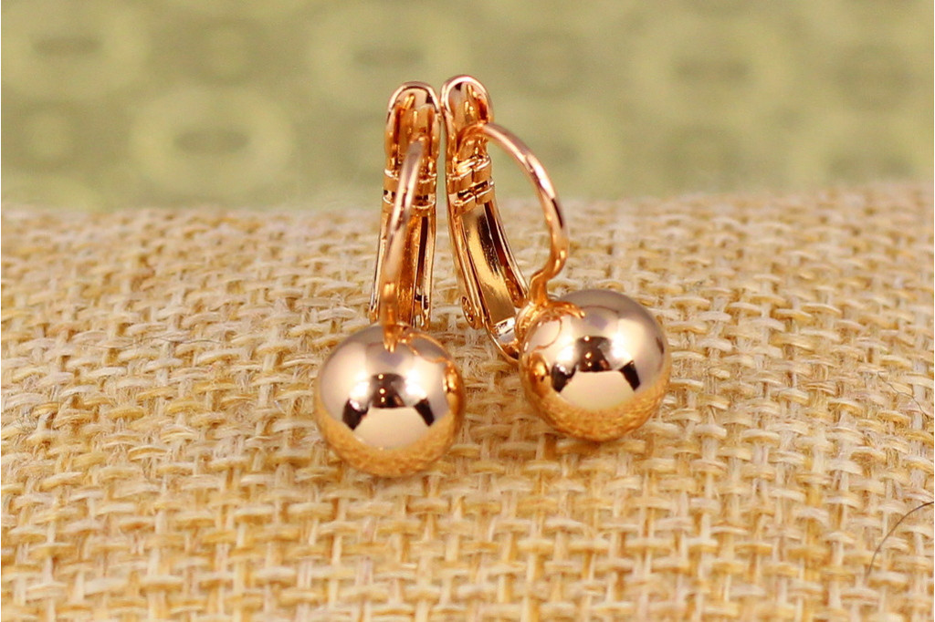 Серьги Xuping Jewelry шарики 8 мм золотистые
