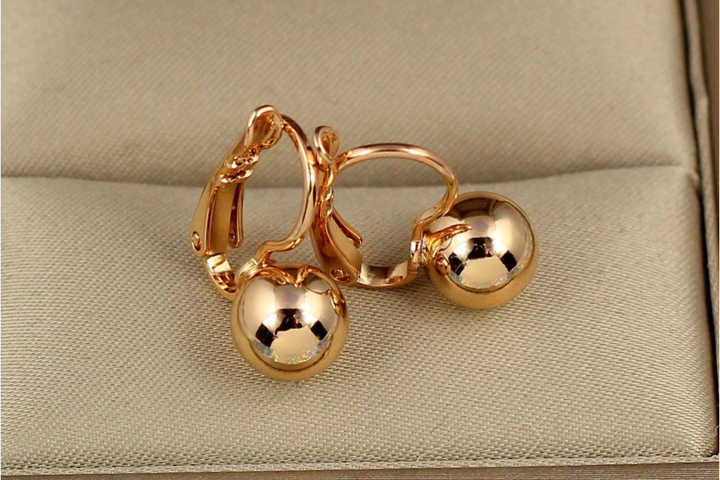 Серьги Xuping Jewelry шарики 8 мм золотистые