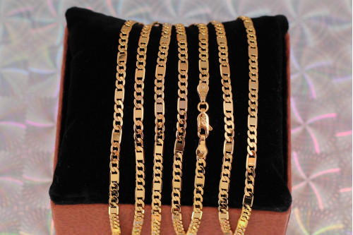 Ланцюг Xuping Jewelry панцирний зі вставкою скріпка 60 см 4 мм золотистий