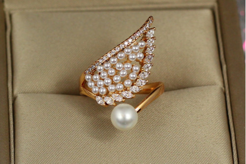 Кільце Xuping Jewelry перлинне крило р 16+ золотисте